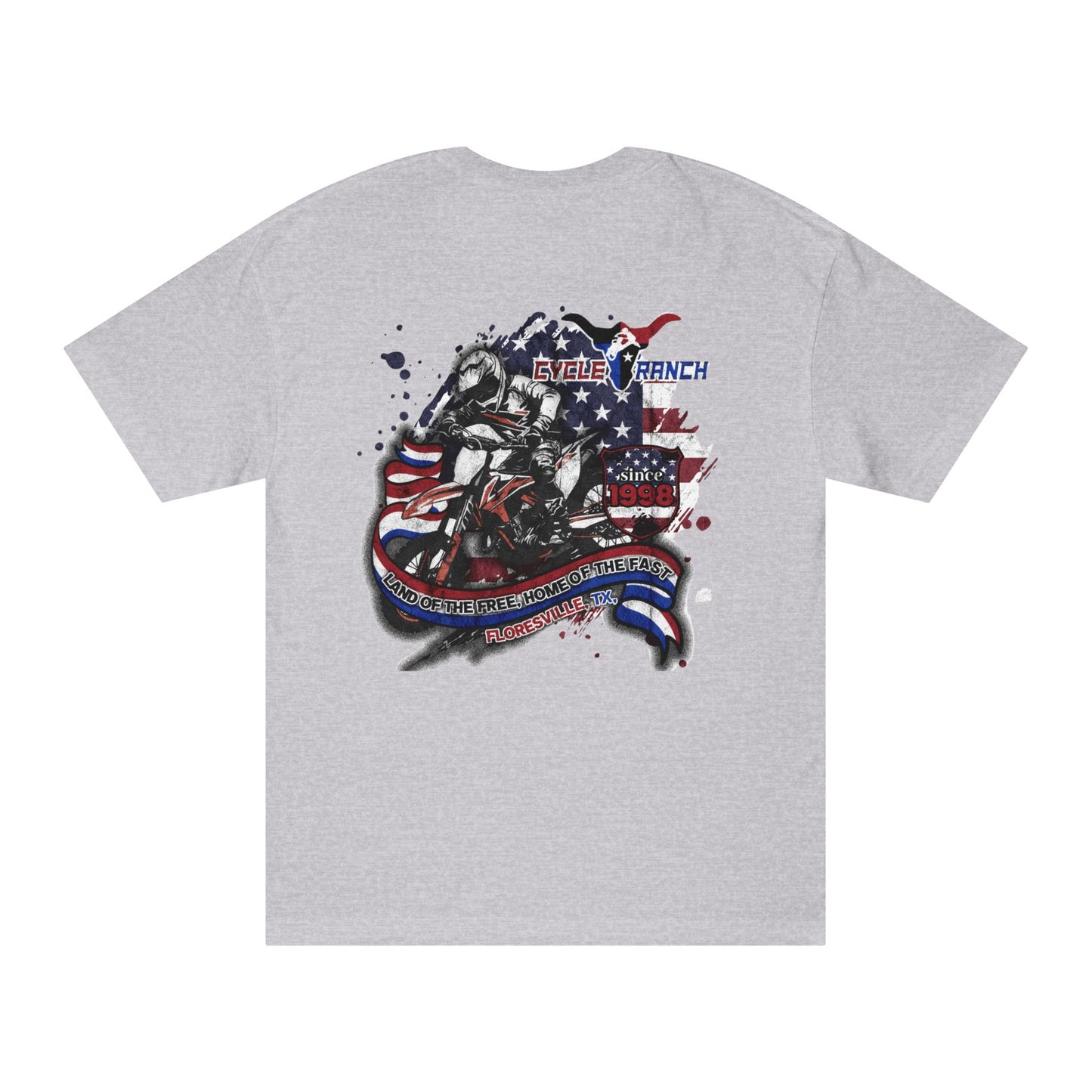 PATRIOTIC DIRT BIKE TEE SHIRT | LAND OF THE FREE, HOME OF THE FAST | TEE