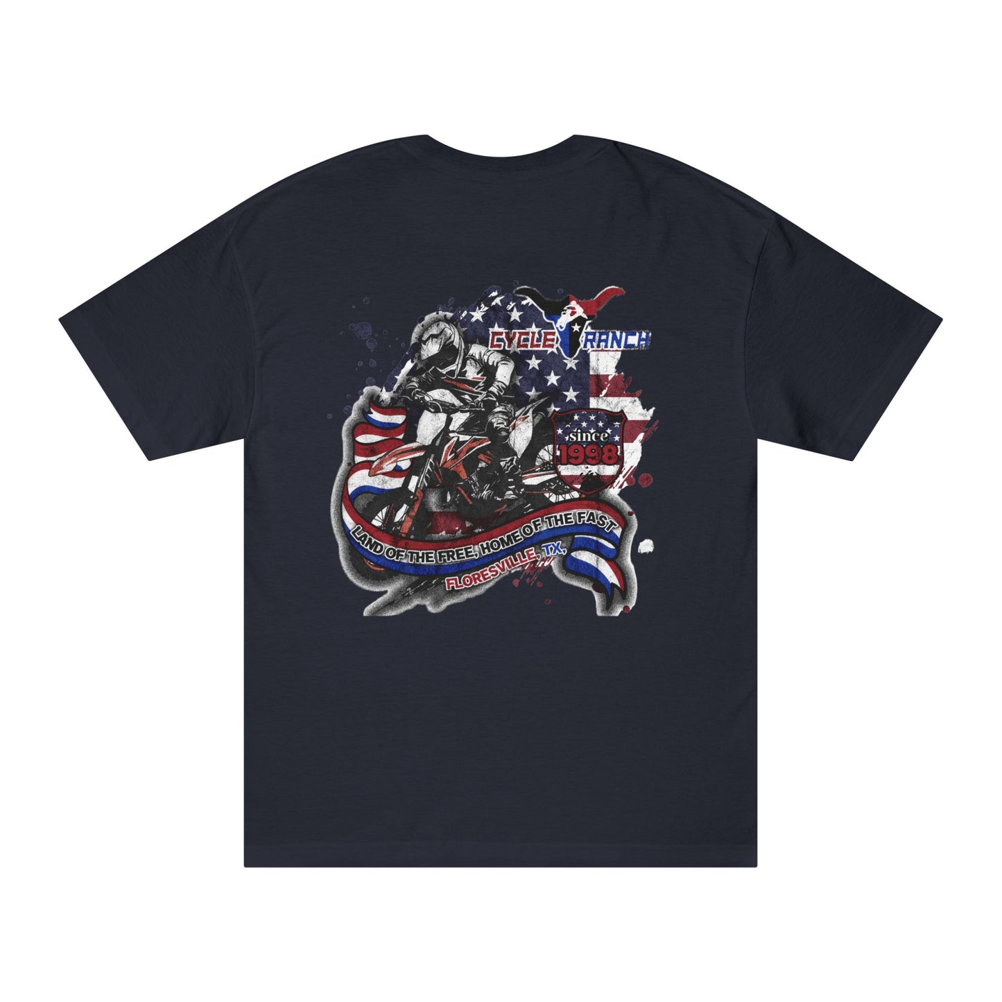 PATRIOTIC DIRT BIKE TEE SHIRT | LAND OF THE FREE, HOME OF THE FAST | TEE