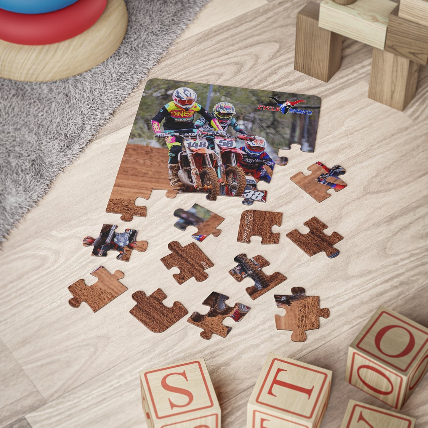 Motocross Kids' Puzzle, 30-Piece, by Ron Hudson