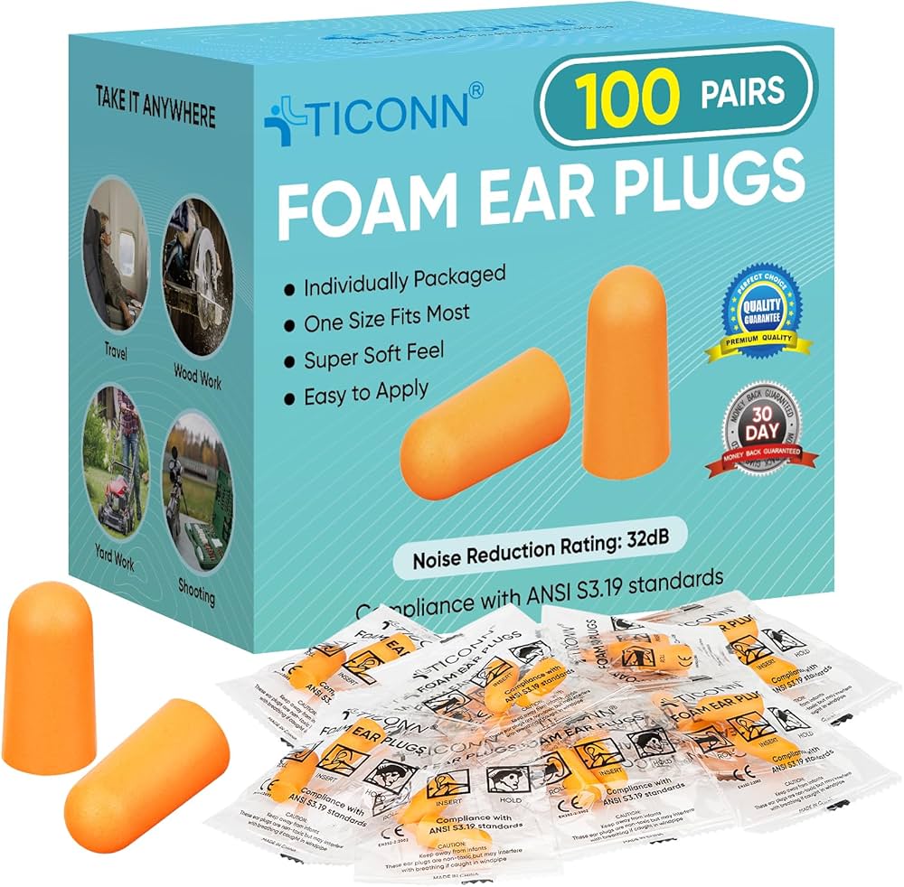 FOAM EAR PROTECTION PLUGS - 1 PAIR
