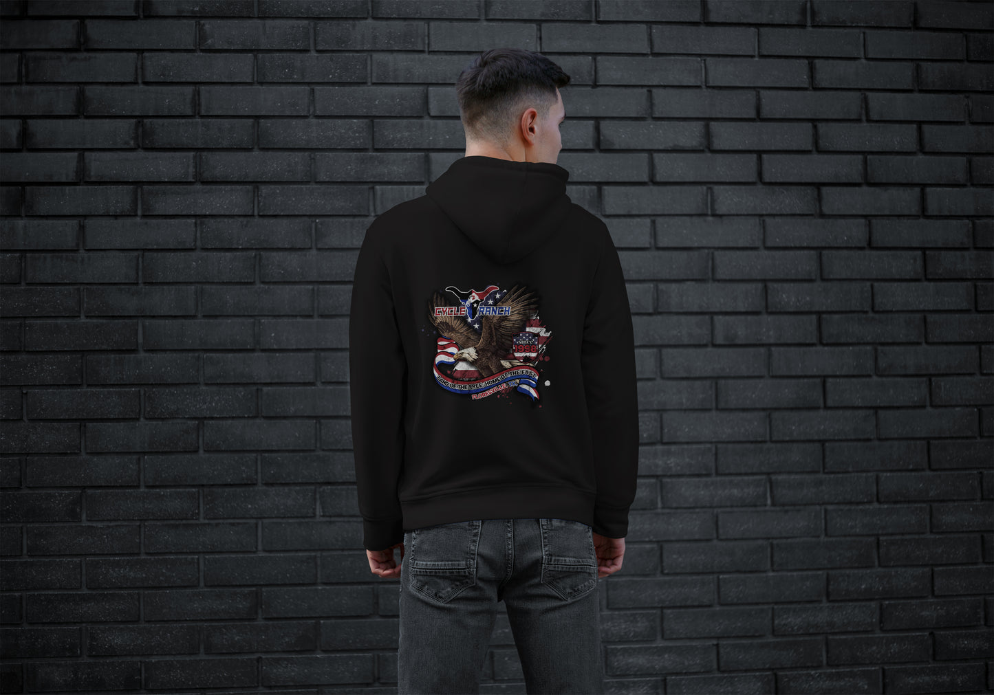 PATRIOTIC HOODIE - LAND OF THE FREE, HOME OF THE FAST