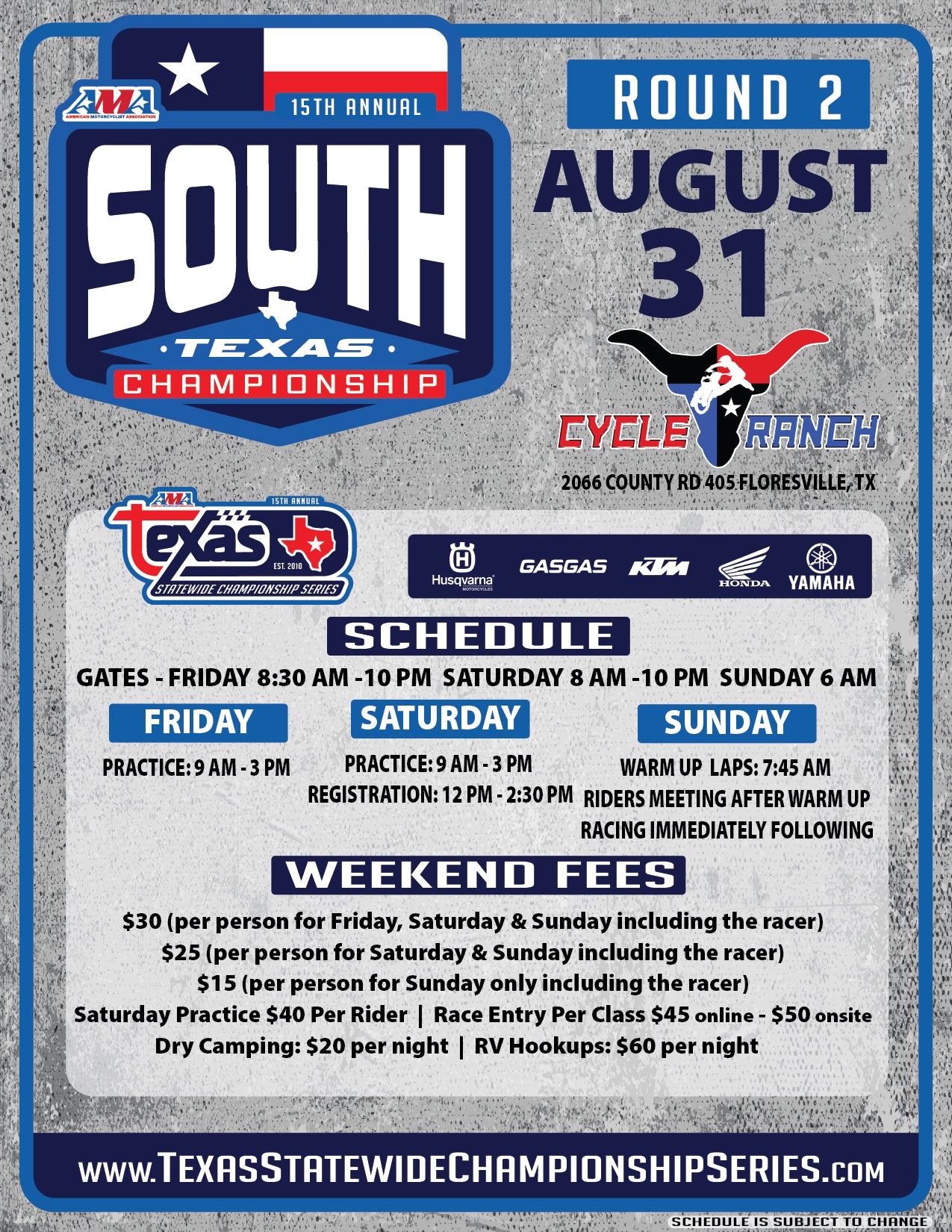 TEXAS STATEWIDE MOTOCROSS CHAMPIONSHIP SERIES ROUND 2 | AUGUST 29TH-31ST