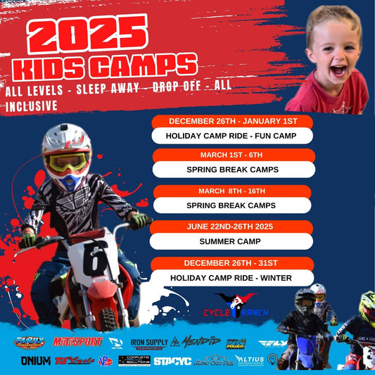 KIDS 5 DAY DIRT BIKE CAMP DATES 2025