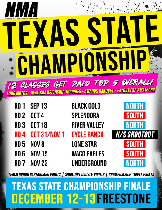 TEXAS STATE MOTOCROSS CHAMPIONSHIP SERIES SHOOTOUT | OCTOBER 30TH-SEPTEMBER 1ST