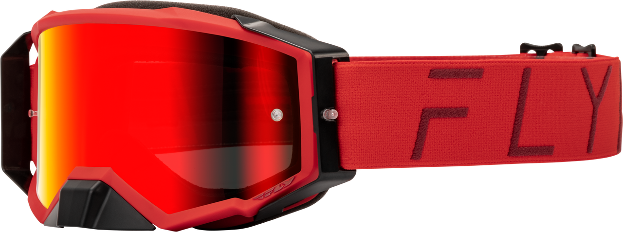 fly racing focus goggles Fly Racing Zone Goggles, Navy/White (Red Mirror/Smoke Lens)