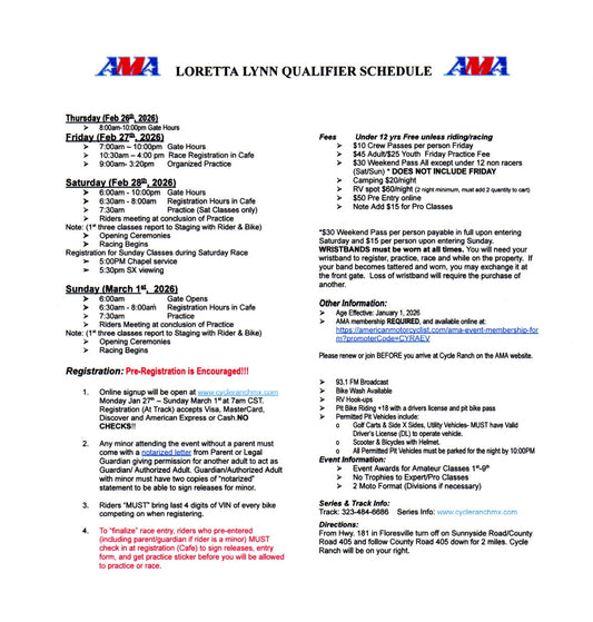LORETTA LYNNS AREA QUALIFIER | FEBRUARY 27TH - MARCH 1ST 2026