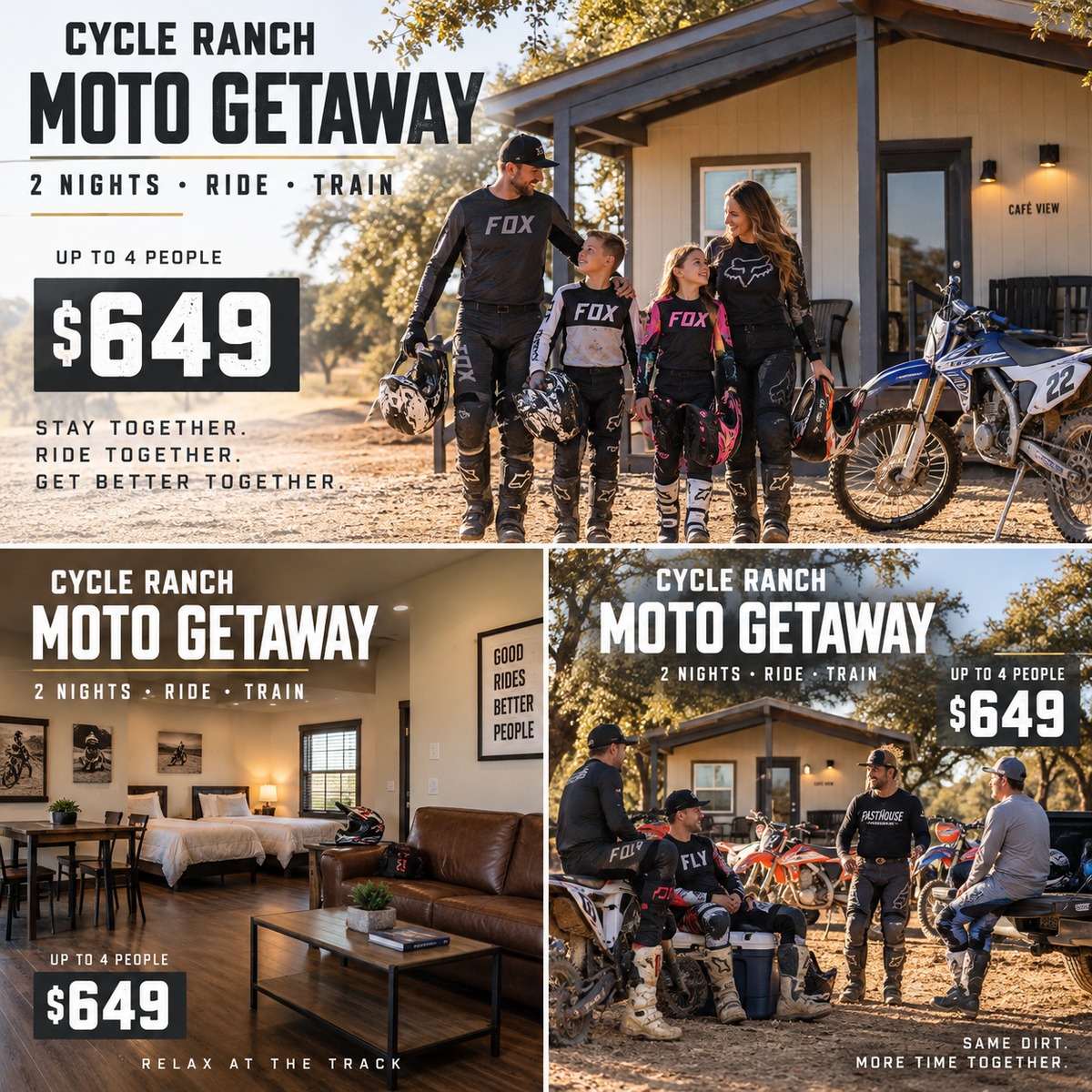 Cycle Ranch Moto Getaway | 2 Nights + Private Training + Dirt Bike Riding for Up to 4