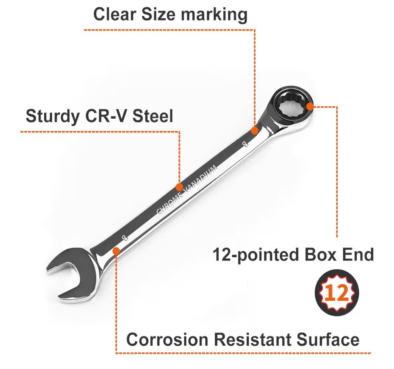 METRIC WRENCH WITH RATCHET