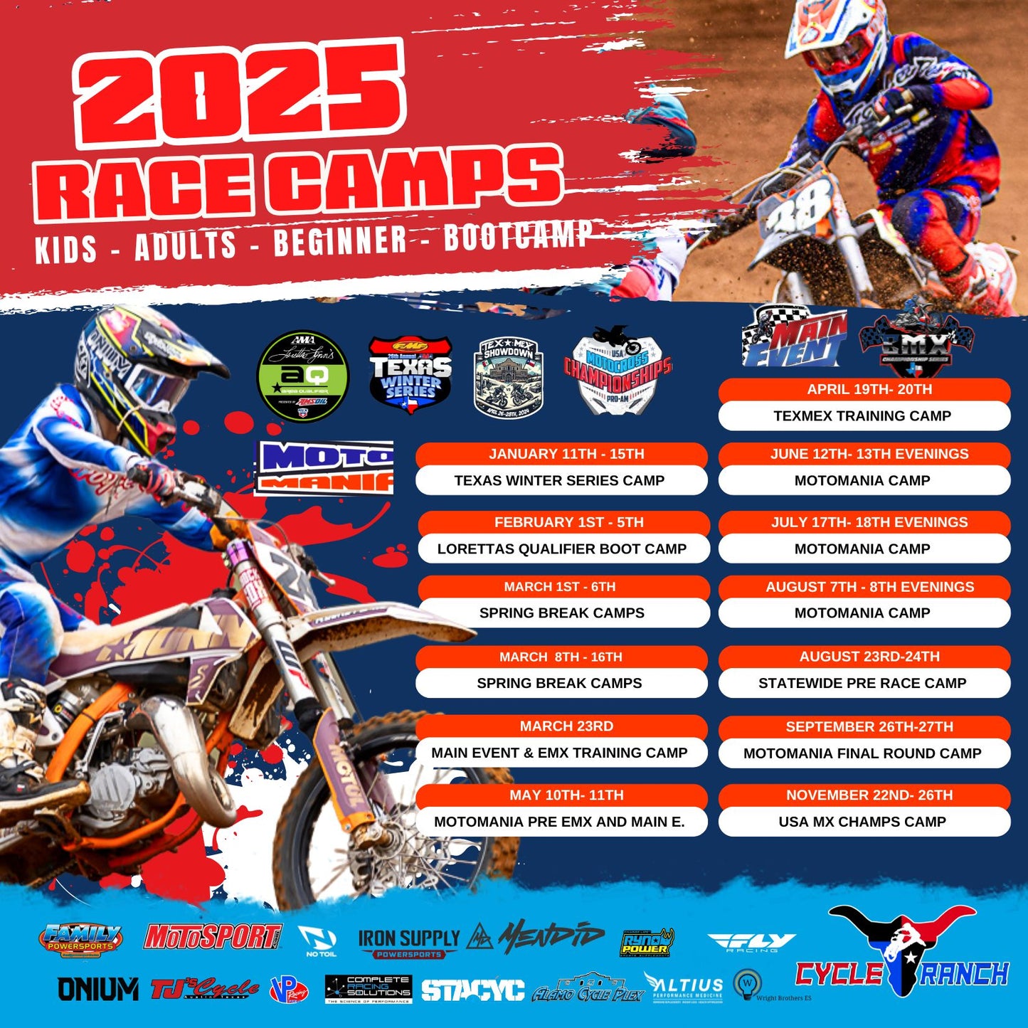 PRE RACE MOTOCROSS TRAINING CAMPS