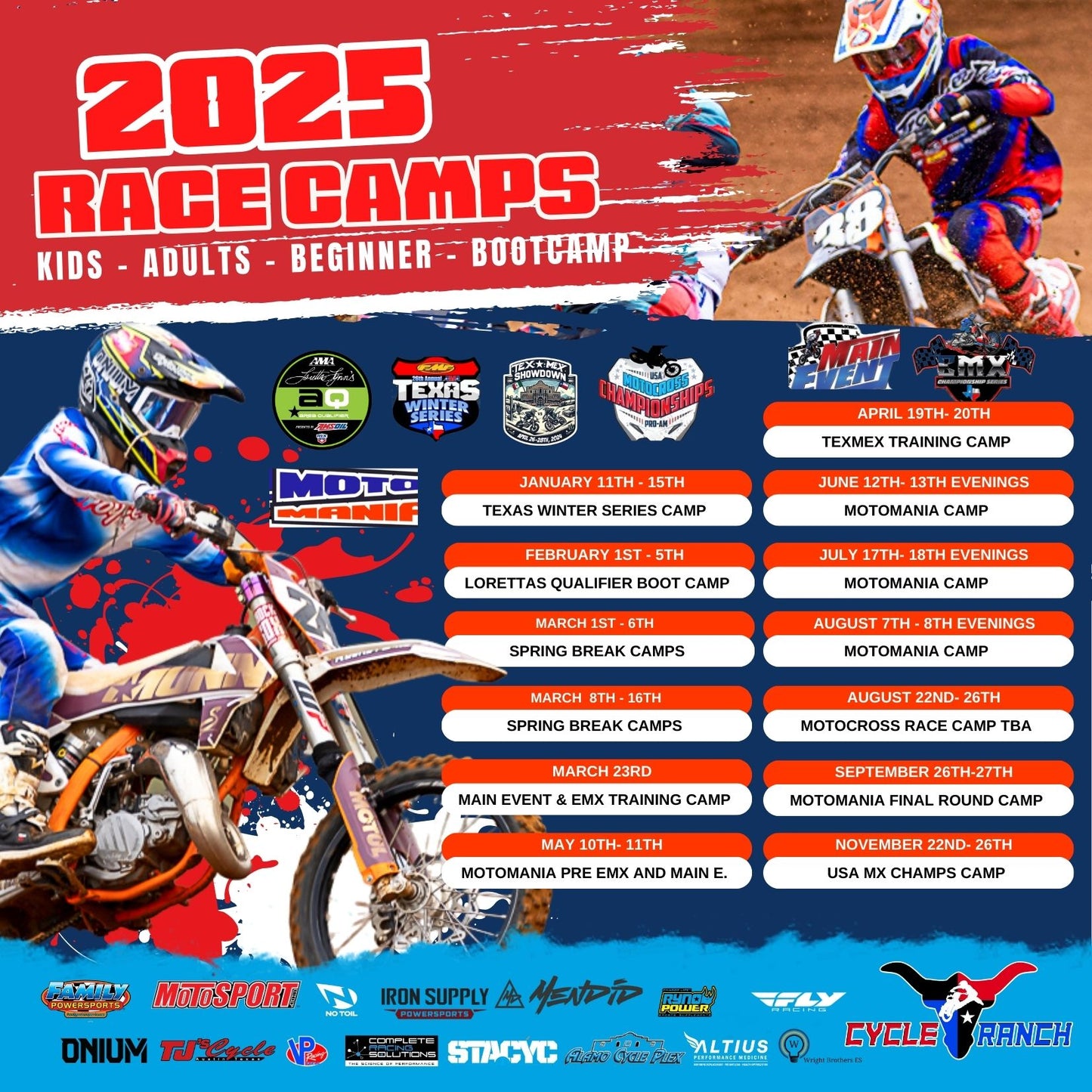 PRE RACE MOTOCROSS TRAINING CAMPS