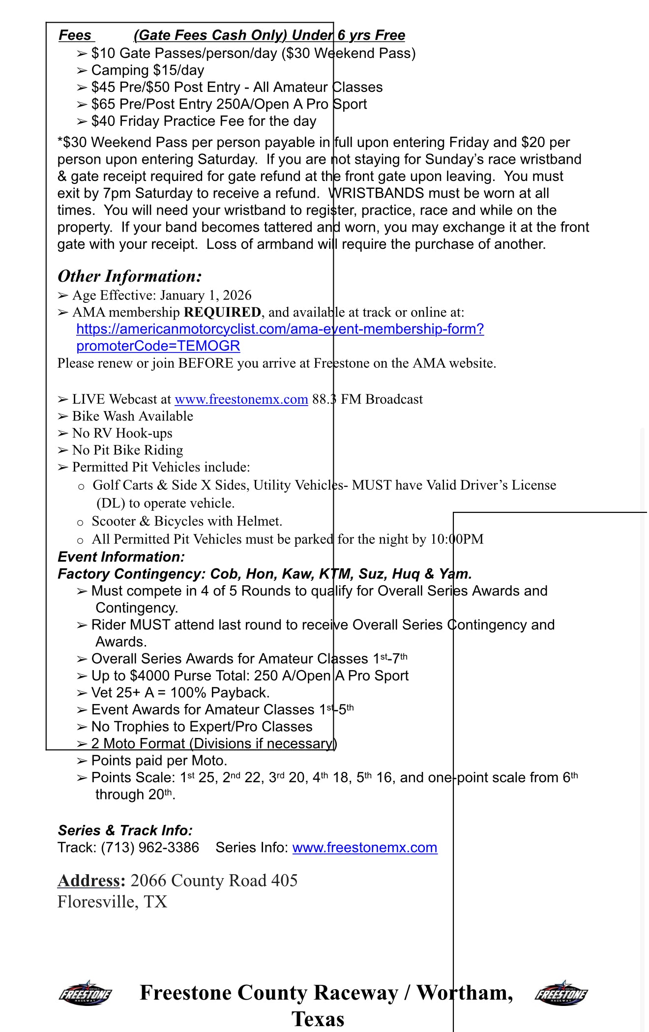 TEXAS WINTER SERIES - JANUARY 23RD-25TH 2026