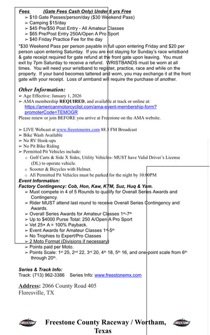 TEXAS WINTER SERIES - JANUARY 23RD-25TH 2026