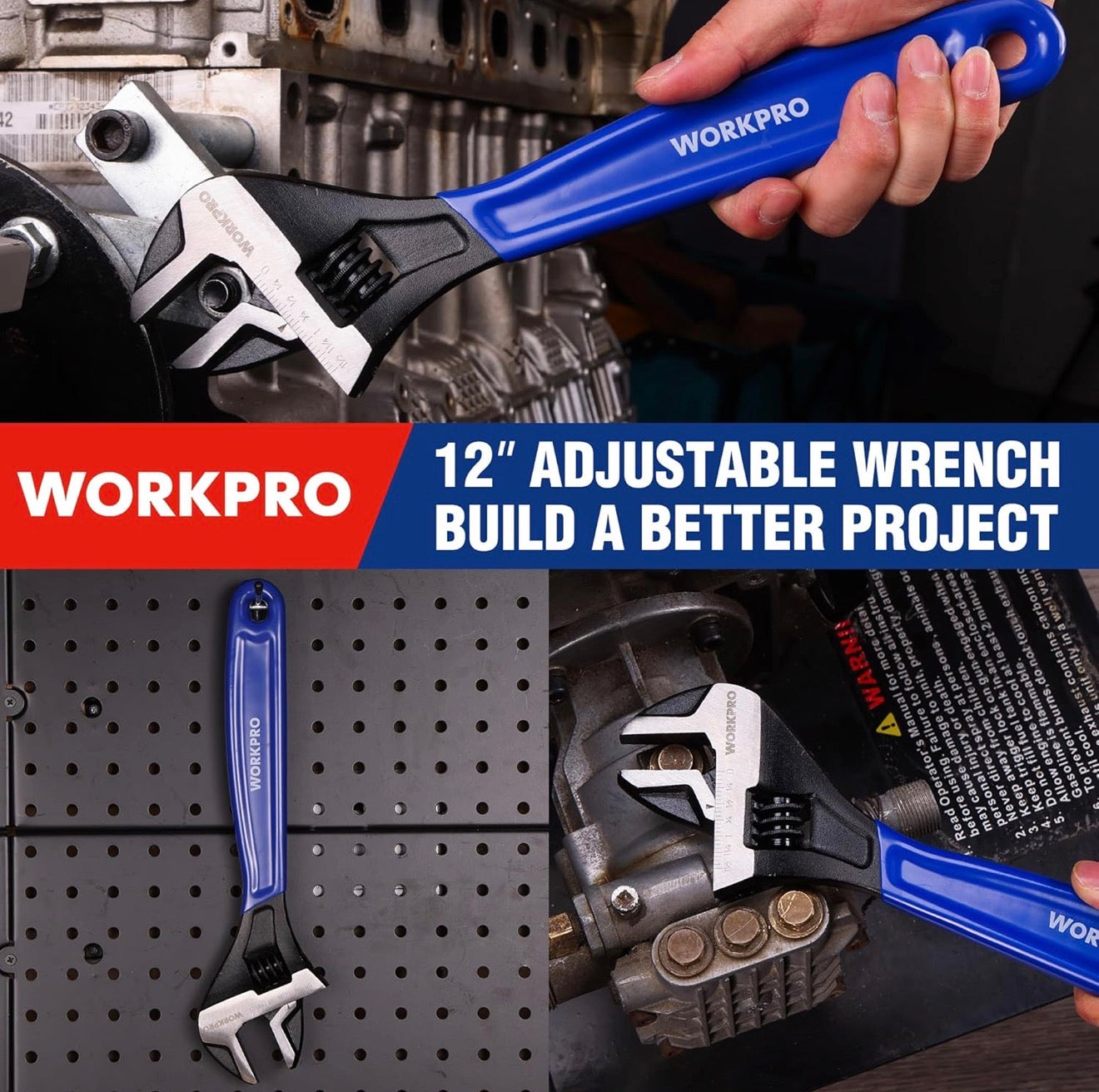 LARGE 12” CRESCENT WRENCH | WORKPRO