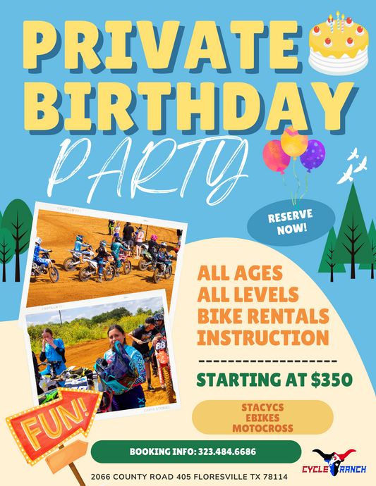 MOTOCROSS BIRTHDAY PARTY PACKAGES