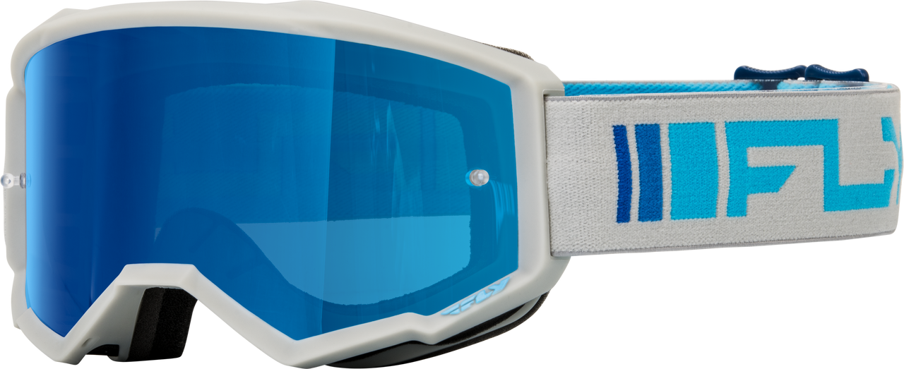 fly racing focus goggles Fly Racing Zone Goggles, Navy/White (Red Mirror/Smoke Lens)