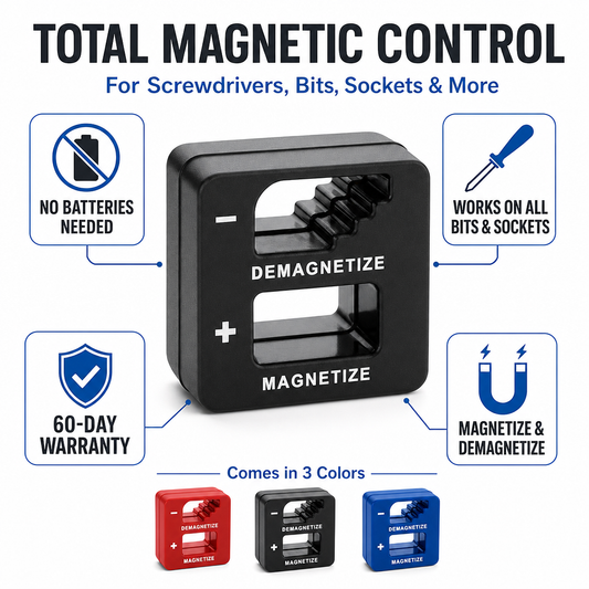 Demagnetizer and Magnetizer For Screwdrivers Tips, Bits, and Small Tools, Large or Big Screws, Drills, Drill Bits, Sockets, Nuts, Bolts, Nails and more.