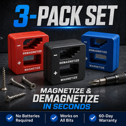Demagnetizer and Magnetizer For Screwdrivers Tips, Bits, and Small Tools, Large or Big Screws, Drills, Drill Bits, Sockets, Nuts, Bolts, Nails and more.