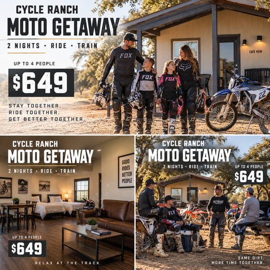 Cycle Ranch Moto Getaway | 2 Nights + Private Training + Dirt Bike Riding for Up to 4
