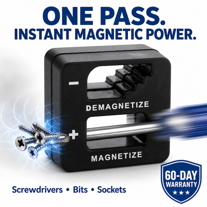 Demagnetizer and Magnetizer For Screwdrivers Tips, Bits, and Small Tools, Large or Big Screws, Drills, Drill Bits, Sockets, Nuts, Bolts, Nails and more.
